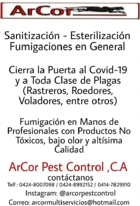 Arcor Pest Control C.A. - Foto 2 | Guía Margarita